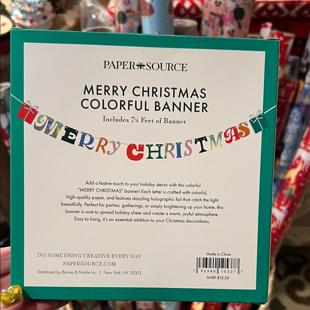 Paper Source MERRY CHRISTMAS Red and Green Christmas Banner